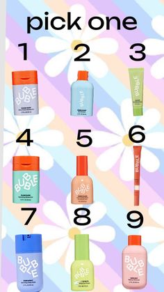 an advertisement for the body shop with various products on it and numbers in different colors