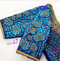 Bridal Aari Work Blouse Designs, Work Blouse Hand Designs, Aari Work Blouse Designs, Green Blouse Designs, Heavy Blouse, Work Blouse Designs, Aari Design