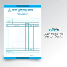 a blue and white business memo paper