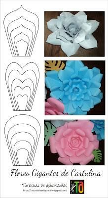 paper flowers are cut out and placed on top of each other, with the words flores gig