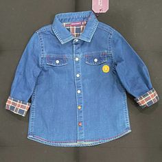 Sergent Major 18 Month Blue Jean Long Sleeve Shirt Boys 18 Months New With Tags Casual Button-up Tops For Playtime, Collared Shirt With Button Closure For Playtime, Long Sleeve Shirt With Button Closure For Playtime, Playful Collared Blue Tops, Playful Blue Collared Top, Blue Long Sleeve Shirt For Playtime, Blue Shirt With Buttons For Playtime, Blue Shirt For Playtime, Blue Button-up Tops For Playtime