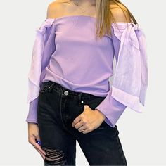 Material: 95% Polyester 5% Spandex Stretch Summer Blouse, Stretch Elastane Summer Blouse, Purple Stretch Top For Spring, Spring Stretch Purple Top, Trendy Purple Tops For Brunch, Trendy Spring Stretch Blouse, Spring Party Blouse In Elastane, Trendy Spring Blouse With Stretch, Trendy Stretch Blouse For Day Out