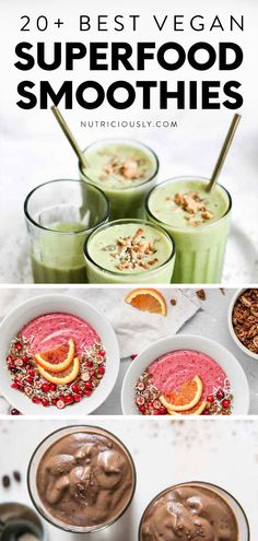 the best vegan superfood smoothies to eat for breakfast and desserts