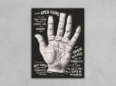 a black and white poster with the words open hand written in different languages on it