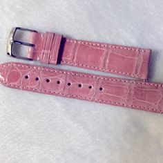 Never Used . Pink Alligator Watch Band. Pink Alligator, Michele Watch, Michele Watches, Apple Band, Pink Jeans, Walker Boots, Blush Makeup, Fit N Flare Dress, Rain And Snow Boots