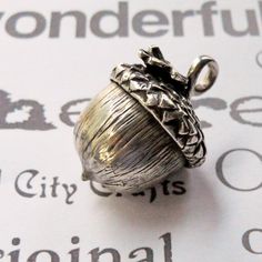 So cute! Handmade Sterling Silver Acorn Pendant by CapitalCityCrafts, $145.00 Hollow Acorn Necklace, Fairy Acorn Necklace, Silver Acorn Earrings, Acorns Necklace, Nature Themed Gifts, Acorn Jewelry, Acorn Pendant, Acorn Necklace, Chatelaine