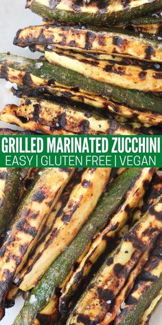 grilled marinated zucchini with easy gluten free vegan