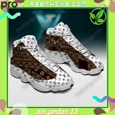 Product Infomation: Louis vuitton luxury white background interspersed with dark brown louis vuitton logo Air Jordan 13 Gifts For Men Women Sneakers For Fans Full Size ShoesThis is Shoes Air Jordan 13 Custom Print On Demand. Best shoes gifts for men women with full size+ Style: Air Jordan 13.+ Upper skin can print patterns.+ Hidden laces perforated webbing morder beautiful and firm.+ Shoes constructed with rubber sole wear-resistant and antiskid.+ TPU buckle upscale environmental protection and Louis Vuitton Luxury, Louis Vuitton Logo, Printed Shoes, Jordan 13 Shoes, Products Ideas, Lv Shoes, Popular Sneakers, Nike Sneaker, Air Jordan Sneakers