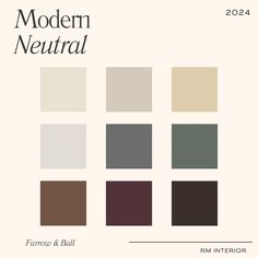 the modern neutral color scheme is shown in shades of brown, green and beiges