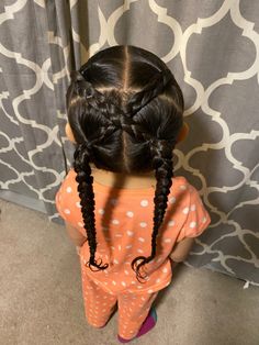 Simple Little Black Girls Hair Style, Preschool Curly Hairstyles, Curly Hairstyles For Little Kids, Little Mixed Girl Hairstyles Easy Braids, Cute Little Mixed Girl Hair Styles, Toldders Hairstyle, Cute Toddler Hairstyles Curly Hair, Easy Mixed Hairstyles Kids