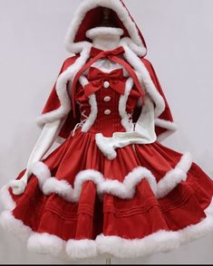 Christmas Clothing Drawing, Cute Santa Dresses, Christmas Cosplay Anime, Christmas Aesthetic Clothing, Unique Christmas Outfits, Christmas Oc Ideas, Christmas Elf Outfit Aesthetic, Christmas Outfits Aesthetic Dresses, Cute Santa Outfit For Women