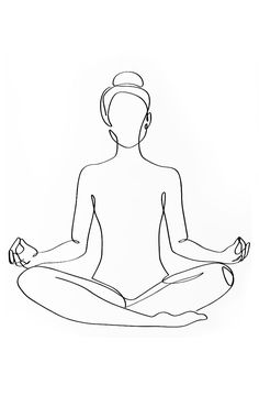 a person sitting in the middle of a yoga pose with headphones on their ears