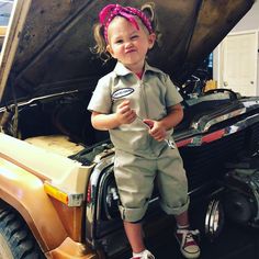 Girl Mechanic Costume, Girl Mechanic Outfit, Toddler Costume Ideas, Mechanic Costume, Costume Toddler Girl, Toddler Costumes Girl, Girl Mechanics, Halloween Costume Toddler Girl