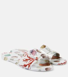 White Sandals With Translucent Outsole For Beach, Raffia Sandals, Latest Sandal, Dolce Gabbana Shoes, Leather Platform Sandals, Pink Sandals, Embellished Sandals, Canvas Pouch, Printed Leather