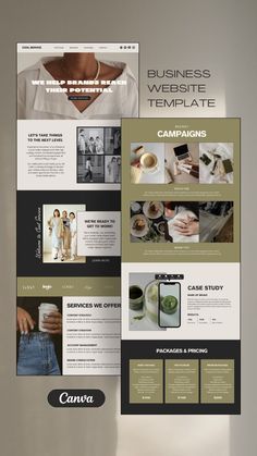 Business Website Template, Canva Website Template for Social Media Managers, Marketing Agency, UGC Aesthetic Website Design, Social Media Manager Website, Business Logo Fonts, Web Design Font, Website Aesthetic, Website Design Inspiration Business, Aesthetic Website, Aesthetic Eye