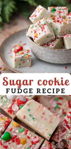 sugar cookie fudge recipe with white chocolate and sprinkles