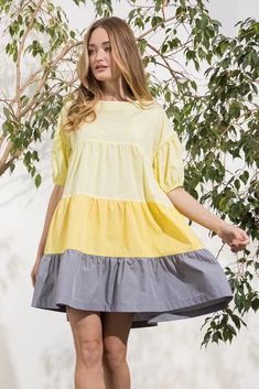 Color Matching Loose Pleats Casual Shirt Dresses Dresses With Long Sleeves, Cotton Short Dresses, Stitching Dresses, Rainbow Dress, African Clothing Styles, Round Neck Dresses, Shirt Dresses, Patchwork Dress, Daily Dress