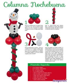 the instructions for how to make a snowman inflatable with balloons and streamers