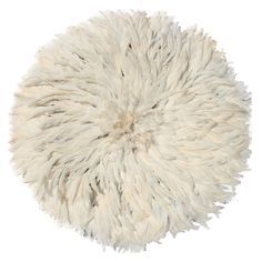 a white round rug on a white background