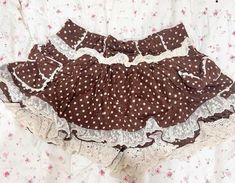 Liz Lisa Skirt, Chocogirl Aesthetic, Neopolitan Aesthetic Outfit, Neapolitan Outfit, Brown Polka Dots, Blogger Girl