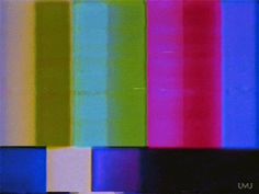 the television screen is multicolored with different colors