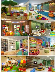 Daycare Building Ideas, Kindergarden Decoration Ideas Kids, Daycare Exterior, Inside Playground, Kids Play Area Indoor, Kids Play Centre