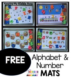 the alphabet and number mats are made with magnets