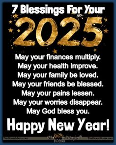 a happy new year message with gold stars and the words,'happy new year wishes for