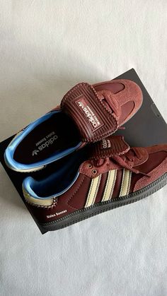 Burgundy sambas #sambas #adidas #shoes #fashion #styling #fits #grail #gazelles #nike #athletic #sportsshoes #everdayshoes Wales Bonner Adidas Samba, Wales Bonner Samba Red, Adidas Bonner Samba, Wales Bonner X Adidas, Sambas Wales Bonner, Whales Bonner Adidas, Adidas Samba Wales Bonner Outfit, Adidas Wales Bonner Outfit, Dinner Heels