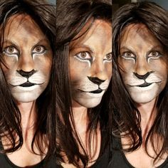 Lion makeup Lion Makeup Man, Lion Makeup Kids, Lion Makeup Women, Lion Face Paint, Lion Makeup, Lion Witch Wardrobe, Animal Face Paintings