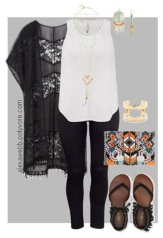 "Plus Size Fashion - Lace Kimono" by alexawebb ❤ liked on Polyvore featuring H&M, maurices, Stella & Dot, DailyLook, AÃ©ropostale, Atmos&Here, J.Crew, Aqua, outfit and kimono Kimono Outfit, Look Plus Size, Lace Kimono, Plus Size Summer, Curvy Fashion, Cute Clothes, Black Pants, Plus Size Outfits