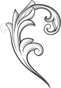 a stylized design with swirls and dots on the bottom, in black and white