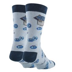 Part Picasso's Blue period, part Blue Note Jazz, wear the best antioxidant on your feet and stay true blue. This pair of mid-calf crew length novelty socks come in one size that fits most men's feet. Made of 65% Combed Cotton, 32% Nylon, 3% Spandex. We have the same design also available in a smaller women's size which you can find here: Women's A Little Blue SocksSKU: MD23504CInfoStyle: Crew length sock. Size: Fits men's U.S. shoe size 8 - 13 Material: 65% Combed Cotton 32% Nylon 3% Spandex Car Affordable Blue Fun Socks, Picasso Blue Period, Blue Note Jazz, Blue Anti-odor Sports Socks, Fun Blue Cotton Socks, Picasso Blue, Playful Blue Cotton Socks, Blue Stretch Non-slip Socks, Designer Slippers