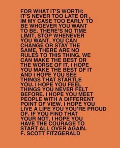 an orange background with the words for what it's worth