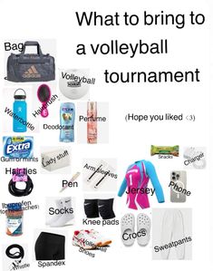 Things To Pack In Your Volleyball Bag, Volleyball Stuff You Need, What To Bring To Volleyball Tryouts, What To Have In Your Volleyball Bag, Volleyball Tips For Tryouts, Volleyball Tryouts Outfits, Volleyball Bag Essentials List, Volleyball Essentials