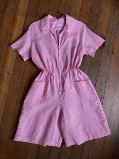 Vintage 1950s pink romper L - Etsy 日本 Garment Inspiration, Pink Romper, Womens Jumpsuits, Romper Pattern, Outfit Vintage, Pink Rompers, Vintage 1950s, Jumpsuits For Women, Mother’s Day