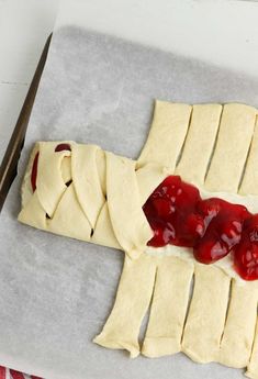 the dough has been cut into pieces and is ready to be baked