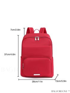 BagForLove - Sleek and Efficient Backpack for Minimalist Needs Product Description Color Red Strap Type Adjustable Composition 100% Polyamide Bag Size Medium Pattern Type Plain Material Polyamide Closure Type Zipper Type Classic Backpack Style Fashionable Size Chart INCH CM Handle Height Strap Length Bag Height Bag Width Bag Length 2.8 inch 35.4 inch 14.6 inch 5.9 inch 11 inch Handle Height Strap Length Bag Height Bag Width Bag Length 7 cm 90 cm 37 cm 15 cm 28 cm Details Pictures Similar Product Solid Color Travel Backpack With Portable Feature, Modern Backpack Bag, Trendy Solid Rectangular Backpack, Functional Solid Color School Bag, Rectangular Solid Color Backpack For Everyday Use, Trendy Rectangular Backpack For Commuting, Functional Solid Color Backpack With Adjustable Strap, Functional Everyday Solid Backpack, Rectangular Nylon Backpack