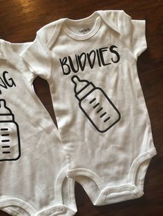 Drinking Buddies twin bodysuits | Boy/boy twins, Boy/Girls Twins, girl/girl twins, cousin crew shirt Family Matching Custom Print Onesie For Gender Reveal, Family Matching Onesie For Gender Reveal With Letter Print, Cute Personalized Cotton Onesie, Cute Cotton Onesie With Custom Print, Personalized Cotton Onesie For Gender Reveal, Family Matching Cotton Onesie For Birthday, Family Matching White Bodysuit For Gender Reveal, Cute Cotton Onesie For Birthday, Cotton Cute Onesie For Birthday