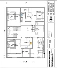 the floor plan for a two bedroom apartment with an attached garage and living room area