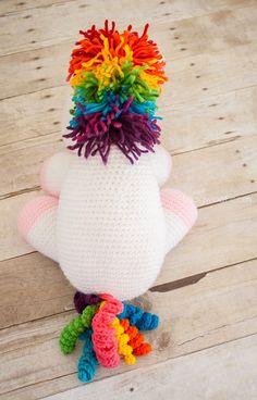 a stuffed animal that has been made to look like a unicorn