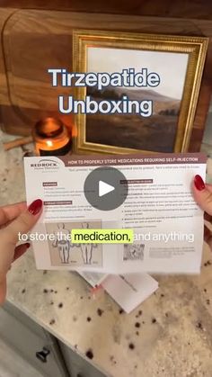 someone holding up a piece of paper that says tizzapatide unboxing