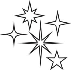 five stars are shown in black and white