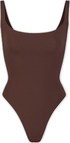 Trendy Second-skin Elastane Bodysuit, Chic Seamless Second-skin Bodysuit, Bodycon Bodysuit With Scoop Neck, Backless Second-skin Elastane Bodysuit, Chic High-cut Bodysuit With Built-in Bra, Chic High Cut Bodysuit With Built-in Bra, Brown Stretch Bodysuit, Trendy Second-skin Scoop Neck Bodysuit, Chic Second-skin Seamless Leotard