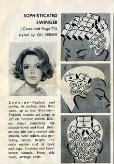 from modern beauty shop magazine. Cabelo Pin Up, Roller Curls, Retro Updo, Vintage Hairstyles Tutorial, Vintage Curls, Wet Set, Hair Patterns, Curl Pattern