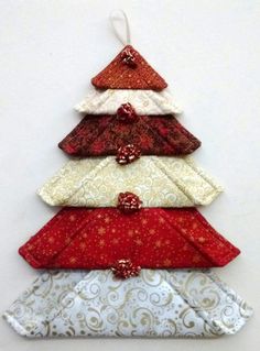 a christmas tree ornament made out of fabric