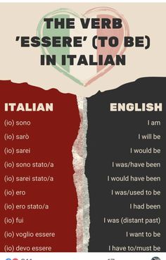 the verbs are to be in italian, and i am not sure what they mean