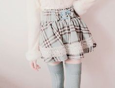 moda kawaii Scottish Pattern, Kawaii Outfit, Rok Mini, Fashion Kawaii, Super Kawaii, Mia 3, Lace Short, Kawaii Shop