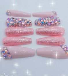 Press On Nail Designs, Pride Nail, Xmas 2022, Shape Nails, Pink Glitter Nails, Natural Blush, Coffin Press On Nails, Coffin Shape, Coffin Shape Nails