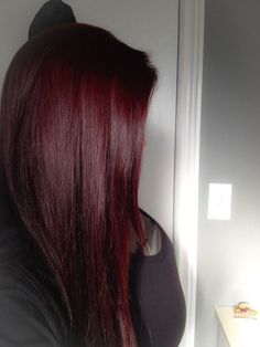 Pelo Color Vino, Dark Red Hair Color, Face Hairstyles, Ombre Burgundy, Long Shag, Wine Red Hair, Wine Hair, Red Hair Inspo, Cherry Hair